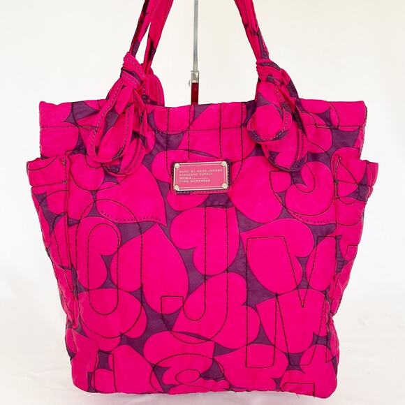 Marc Jacobs Hot Pink and Purple Large Nylon Tote EUC - Picture 1 of 11